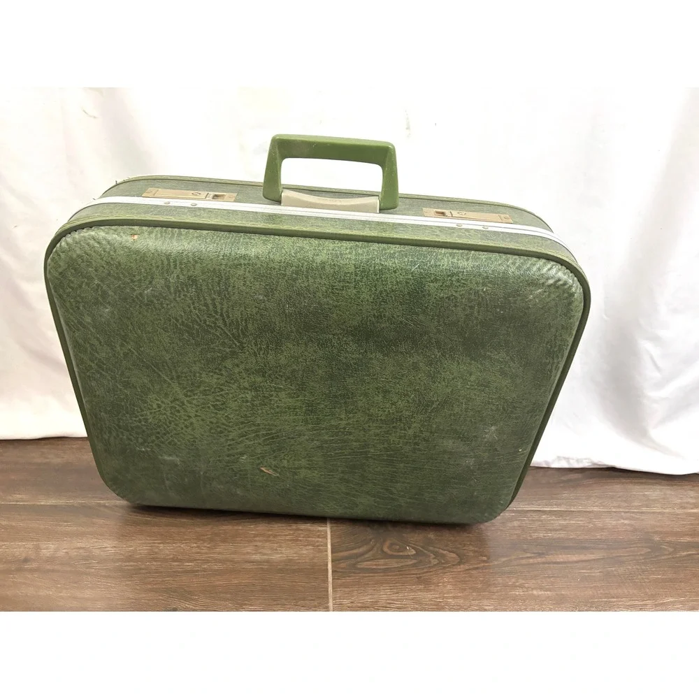 Vintage Green Hard-Shell Suitcase